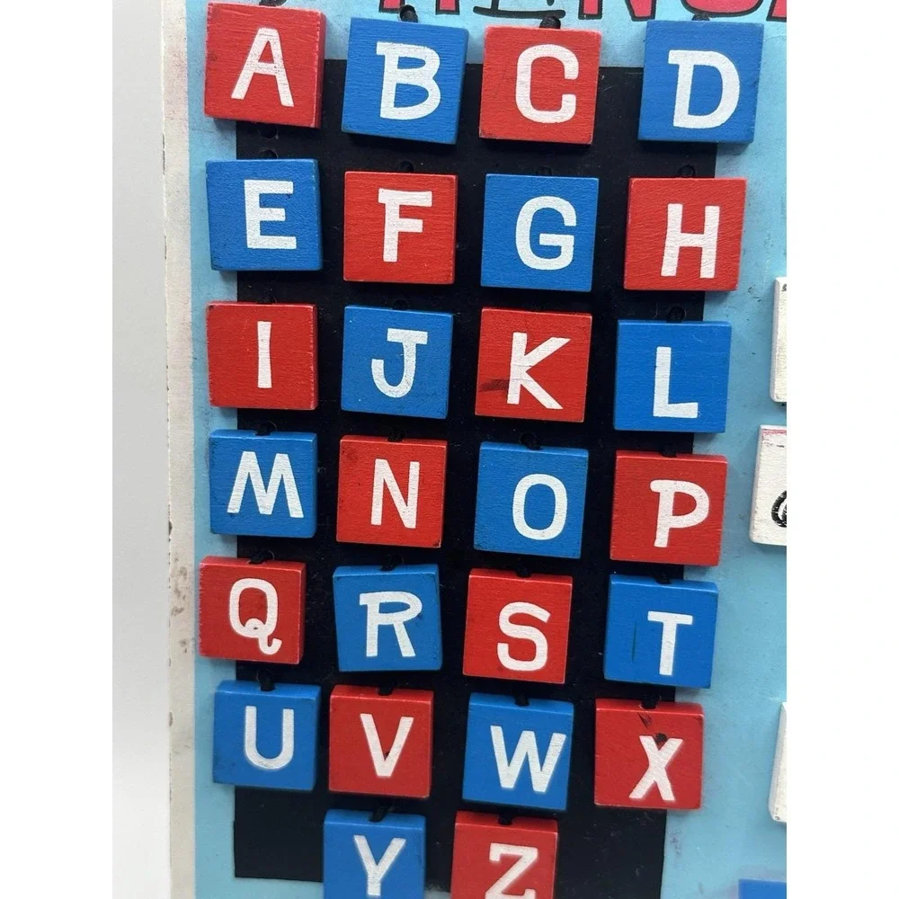 Melissa & Doug Hangman Game Kid's Car Travel Game Wooden Board Alphabet Flip Win